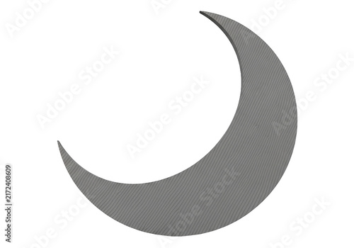 Silhouette of a crescent moon against dark sky