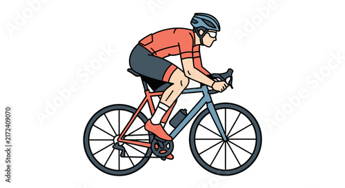 Cyclist Riding a Bicycle Fast.