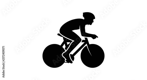 Cyclist Riding a Bicycle Fast.