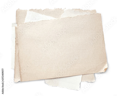 Vintage Paper Stack Aged Torn Edges Blank Letter Sheets And Antique Texture