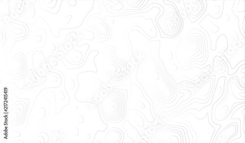 Topographic map contour lines pattern, abstract black and white geographic elevation lines on a plain background