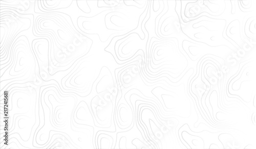 Topographic map contour lines pattern, abstract black and white geographic elevation lines on a white background