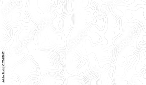 Topographic map contour lines pattern, abstract black and white geographic elevation lines on a white background