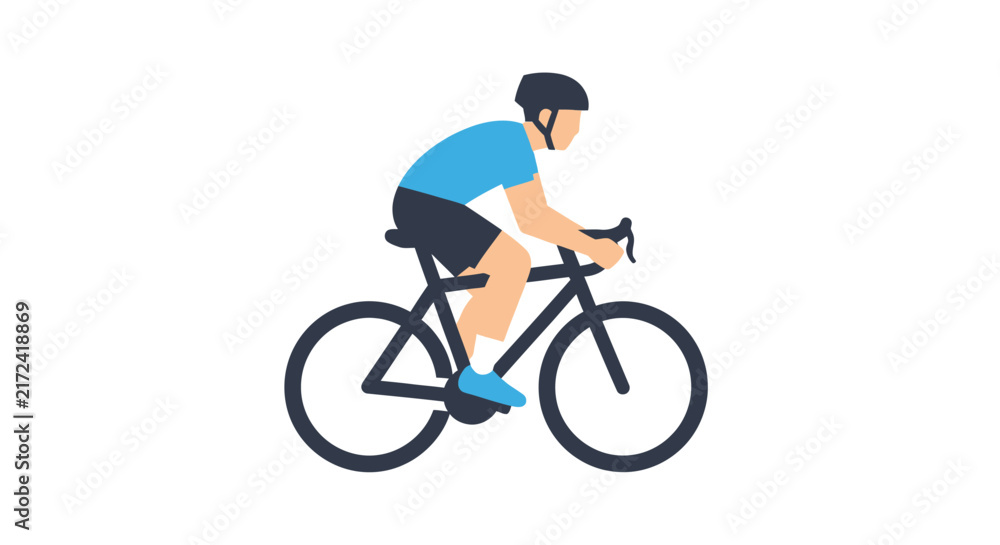Fototapeta premium Man Riding a Bicycle Outdoors.