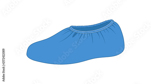 Blue Disposable Shoe Cover Isolated on Transparent Background