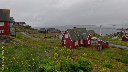 Nuuk old town in slow motion, Greenland