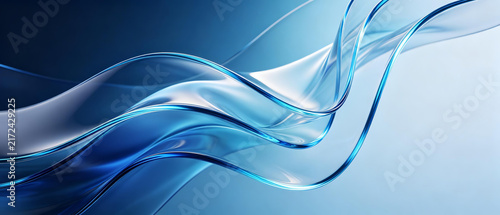 Blue fluid lines abstract art background