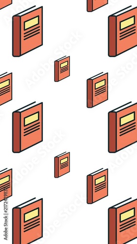 Animation of school items icons moving on white background