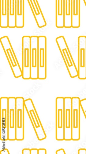 Animation of school items icons moving on white background