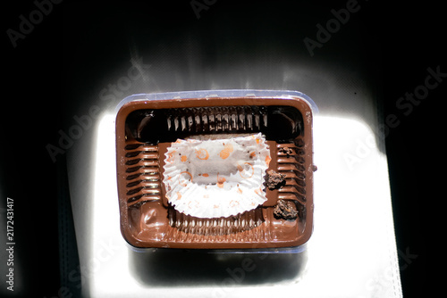 Close up of Empty Plastic Food Container