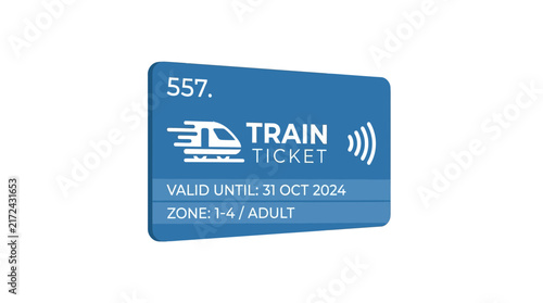 Train Ticket Pass Isolated - Travel Card Valid Until 2024