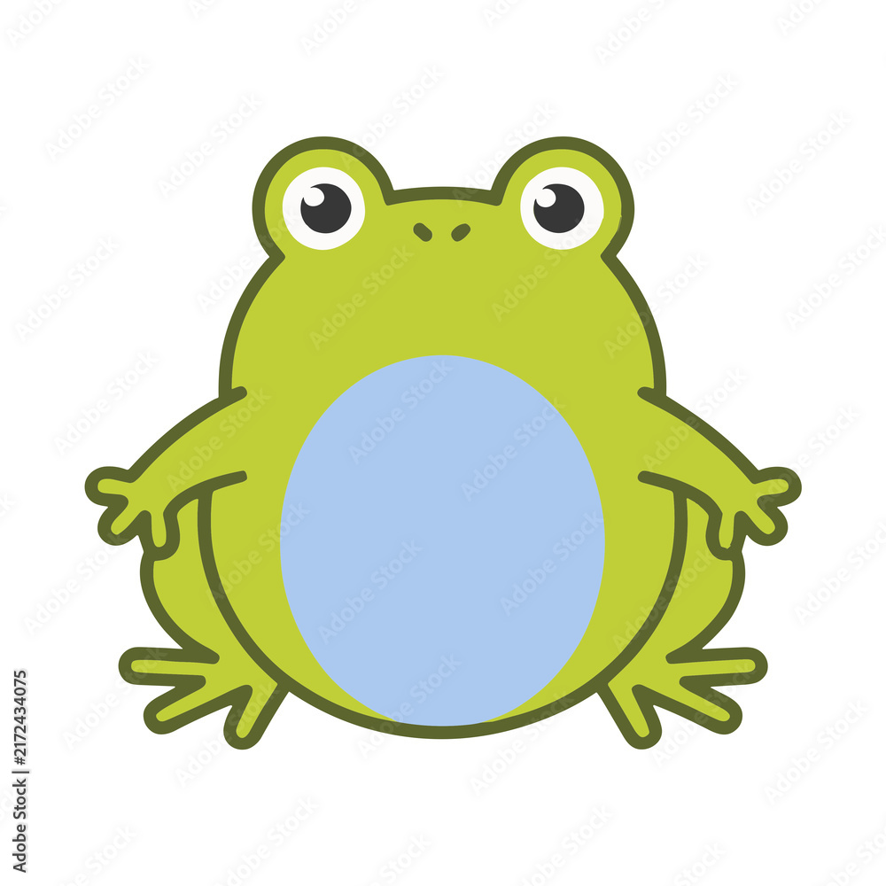 Fototapeta premium Cartoon frog isolated on transparent background