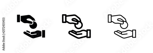 Canvastavla Money Transaction and Charitable Donation Hands Icon Set