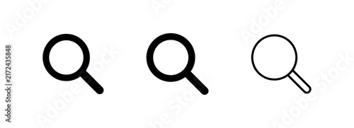 Bild auf Leinwand Magnifying glass search icon set for discovery, investigation, and focus, in var