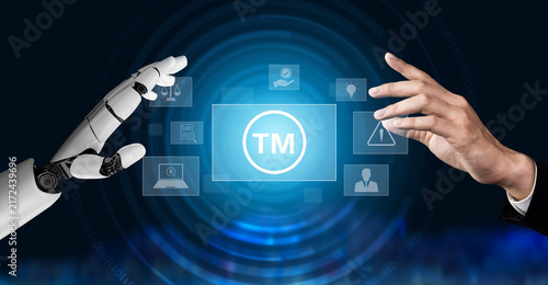 Obraz na płótnie AI-generated visual of trademark compliance, intellectual property protection, a