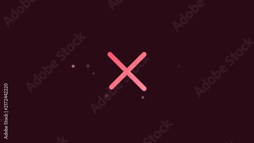 Pink Cancel  Symbol Animation on Dark Background