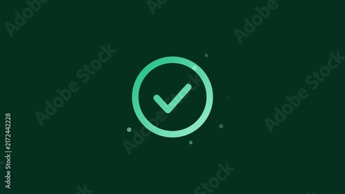 Green Check Mark Symbol On Dark Green Background