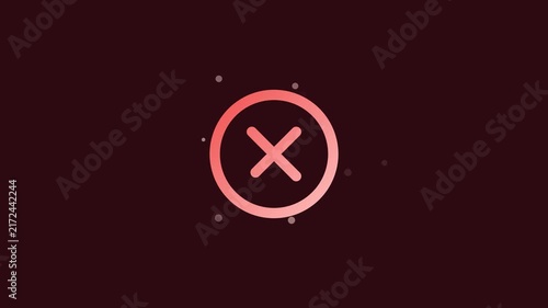 Red Error Symbol Animation on Dark Background