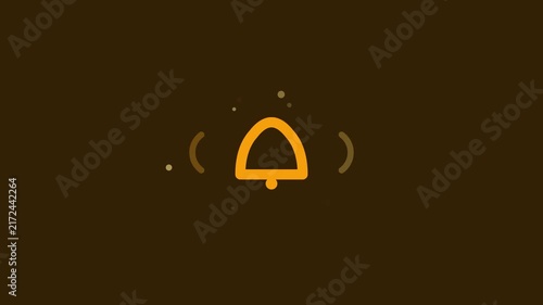Animated Notification Bell Icon on Brown Background