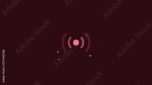 Red Live Broadcast Signal Pulsing on Dark Background