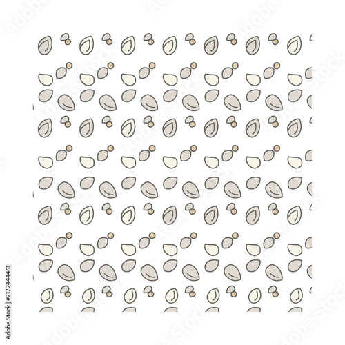 Seamless pattern of abstract shapes and dots
