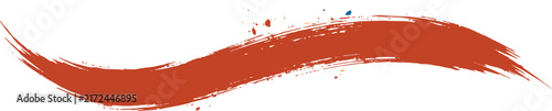Single long hand drawn burnt orange brush stroke isolated on a white background, for projects and, digital annotations