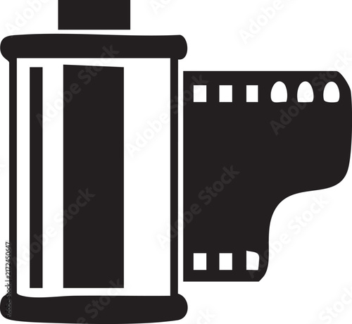 Classic film roll strip vector icon