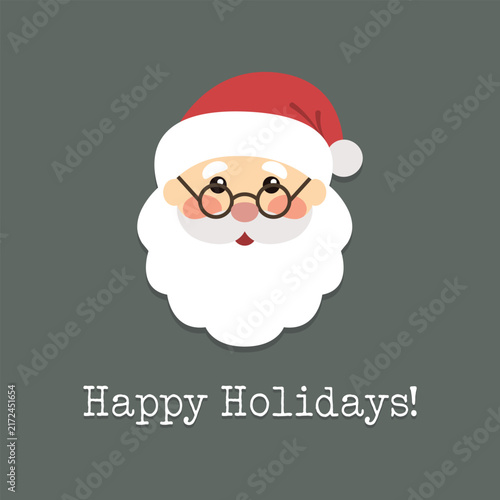 Minimalist Santa Claus Happy Holidays Greeting Card