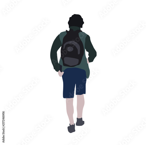 2D image for use as an entourage. Vector flat city infographics Flat design silhouette isolated on white background. Ideal for concepts of travel, lifestyle, commuting, or everyday activity.