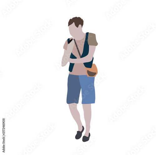 2D image for use as an entourage. Vector flat city infographics Flat design silhouette isolated on white background. Ideal for concepts of travel, lifestyle, commuting, or everyday activity.