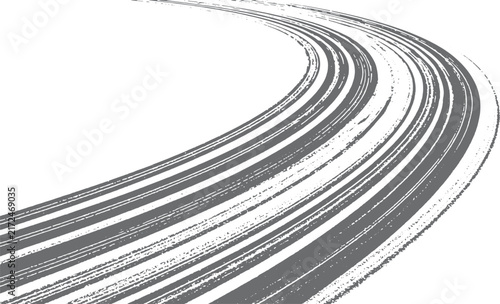Black curved grunge tire tracks