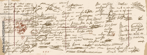 Фотография Vintage letter background with cursive writing on beige paper
