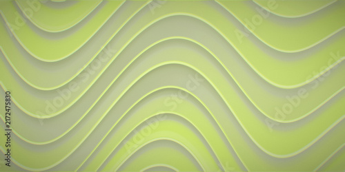 Obraz na plátně Pastel green light strata echo an aurora band, with striped op art rhythm and dark cinematic grain