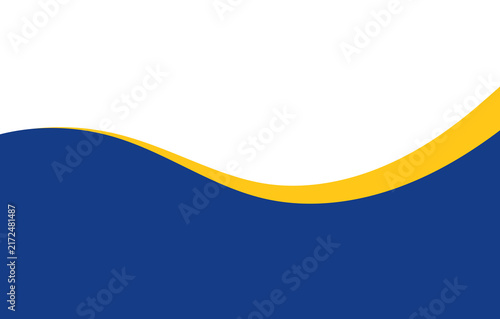 Blue and yellow flowing wave background, Modern abstract curved banner, Dynamic design for websites, presentations and business graphics