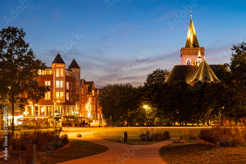 City of Ede in the evening, Gelderland, Netherlands