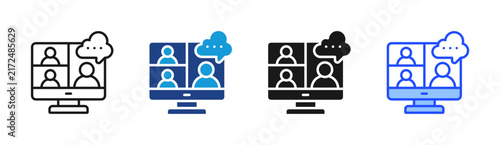 Conference icon set multiple style collection