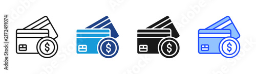 Credit Card icon set multiple style collection