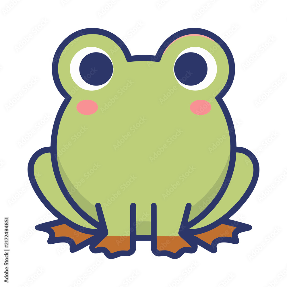 Fototapeta premium Cute cartoon frog illustration