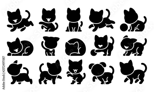 Collection of fifteen black cat