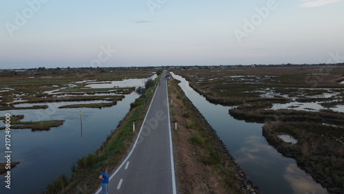 Aerial View of Lio Piccolo Marshlands in the Venice Lagoon