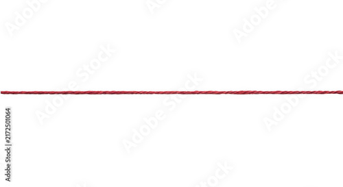 A single horizontal red string isolated on transparent background