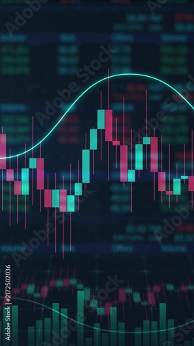 Financial investment trading data chart analyzing market fluctuations