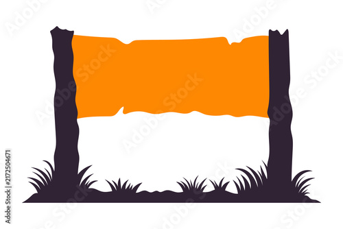Banner icon. Billboard. Colored silhouette. Front view. Vector simple flat graphic illustration, hand drawn. Isolated object on a white background.