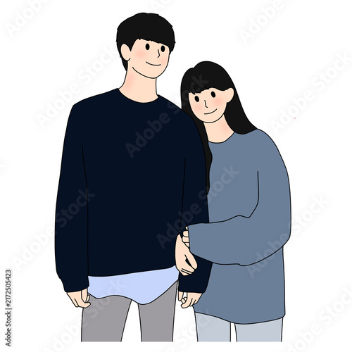 man and woman with a bag