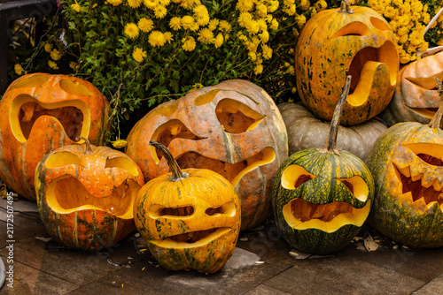 Obraz na płótnie halloween pumpkin and pumpkins