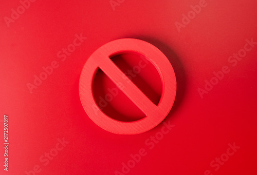 Bild auf Leinwand Prohibition symbol on a red background