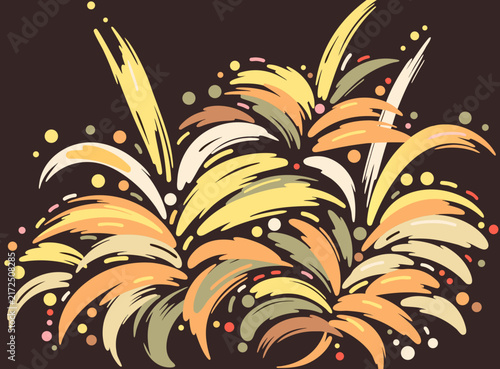 Light background vector pattern illustration featuring warm orange and brown autumn floral motifs and rich textures