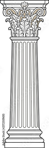 Corinthian column illustration displays classical architectural detail.