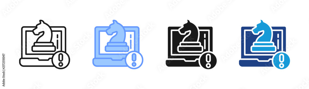 Fototapeta premium Security Strategy icon set multiple style collection