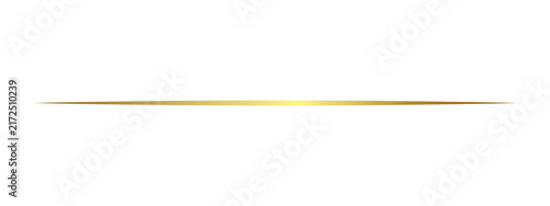 Elegant thin horizontal gold line divider with a shiny metallic gradient effect
